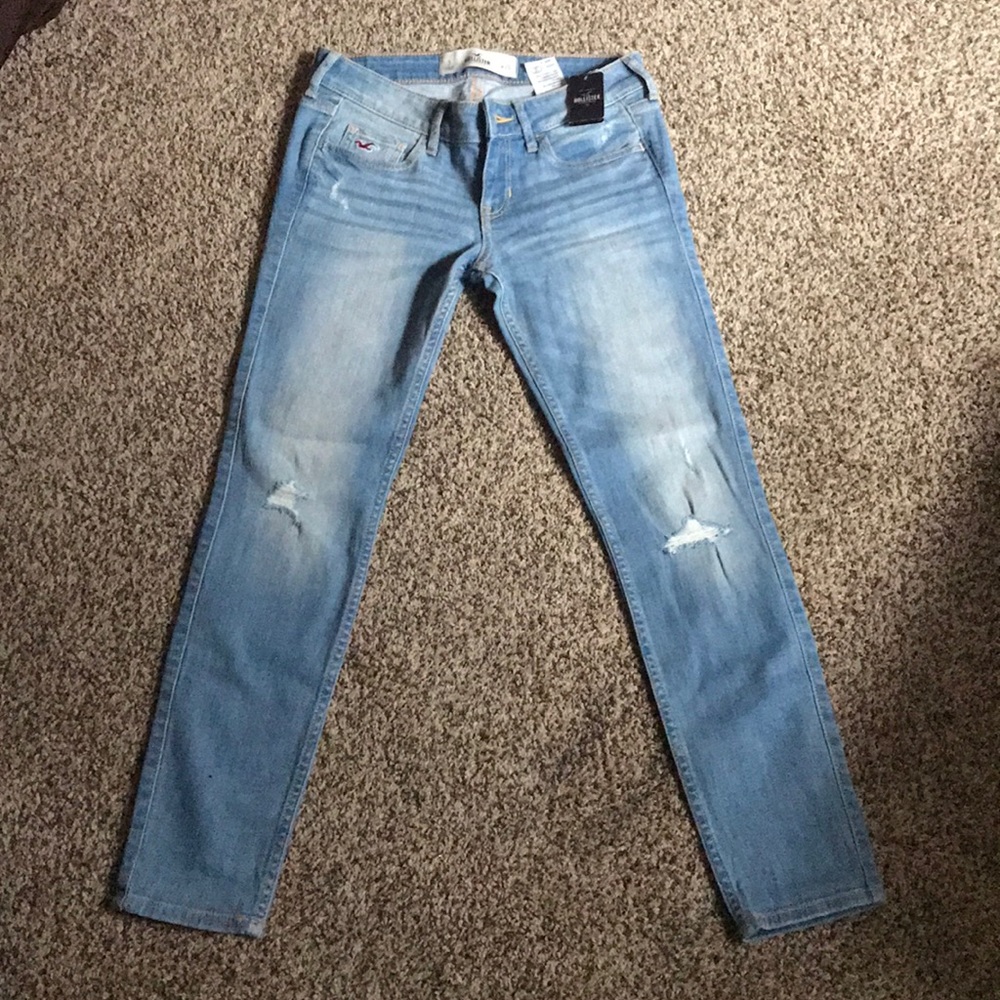 Sold. Hollister distressed light wash jeans - Picture 3 of 10